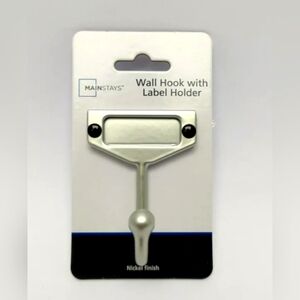 Mainstays Silver Wall Hook with Label Holder